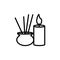 Yoga aroma candles line icon on a white background