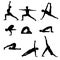 Yoga asanas black silhouettes positions isolated on a white background