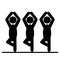 Yoga balance asana people pictogram flat icon on white