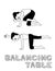 Yoga Balancing Table Cartoon Vector Illustration Black and White