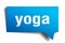 Yoga blue 3d speech bubble