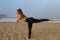 Yoga at a california beach