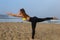 Yoga at a california beach