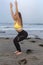 Yoga at a california beach