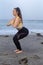 Yoga at a california beach