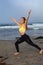 Yoga at a california beach