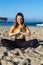 Yoga at a california beach