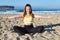 Yoga at a california beach