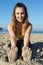 Yoga at a california beach