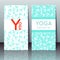 Yoga cards with girls in yoga poses and sample text