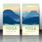 Yoga cards with morning mountain landscape