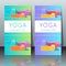 Yoga cards with yoga mats, sample text