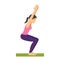 Yoga chair pose. Fitness exercise, balancing position. Sport