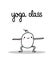 Yoga class hand drawn illustration with cute cartoon men in asana. Vector minimalism