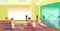 Yoga class training flat illustration