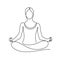 Yoga continuous line vector illustration