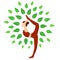 Yoga, dance pose. Vector illustration.