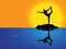 Yoga Dancer Pose Sea Background