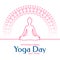 Yoga day celebration with women meditating background