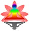 Yoga Day meditation padmasana pose banner with seven aura energy Chakra against pink lotus petals gradient vector on white