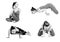 Yoga, different poses on a white background, isolate. practice Yoga instructor, teaching a lesson.