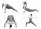 Yoga, different poses on a white background, isolate. practice Yoga instructor, teaching a lesson.