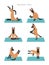 Yoga dogs poses and exercises poster design. Belgian malinois clipart