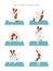 Yoga dogs poses and exercises poster design. Jack Russel terrier clipart