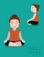 Yoga Easy Pose Cartoon Vector Illustration