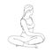 Yoga Easy Seated Twist performed by woman. Spine twisted asana. Vector illustartion