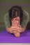 Yoga female presents yoga poses