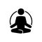 Yoga fitness icon in flat style. Meditate concept