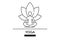 Yoga fitness line icon. Relax meditation practice. Human sitting in lotus yoga pose. Vector