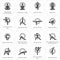 Yoga Fitness and Meditation Icon Set. Flat Design Isolated Illustration.