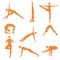 Yoga fitness orange icons