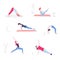 Yoga flat illustration. Vector minimal Character people decoration. Group acting sport lifestyle. Fitness training