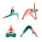 Yoga flat vector illustration. Healthy lifestyle