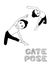 Yoga Gate Pose Cartoon Vector Illustration Monochrome