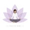 yoga girl lotus flower background peace of mind