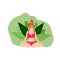 Yoga Girl Meditate Outdoor in Park Lotus Position