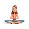 Yoga girl on white background, cartoon female 3d charcter doing yoga, 3d illustration