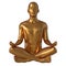 Yoga golden man lotus pose stylized figure glossy meditate icon