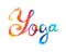 YOGA. Hand written word of splash paint