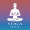 Yoga health training logo with female meditation element
