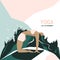 Yoga. Healthy lifestyle. Woman in camel pose. Graphic design