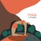 Yoga. Healthy lifestyle. Woman in camel pose. Graphic design