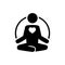 Yoga icon with heart. Meditate and love concept.