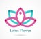 Yoga icon Lotus flower, element and symbol