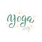 Yoga icon typography font banner. Online yoga classes promotion text poster design. Stay home and stay calm concept. Vector eps 10
