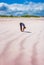 Yoga Instructor performs on Cerro Brujo Beach in Galapagos